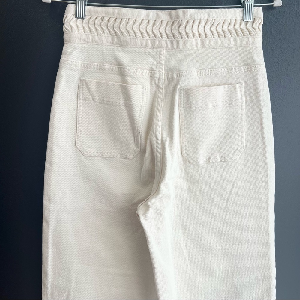 Anthropologie Magali Pascal Birkin High-Rise Wide Leg in Ecru Size Medium/US 8 - Picture 8 of 8
